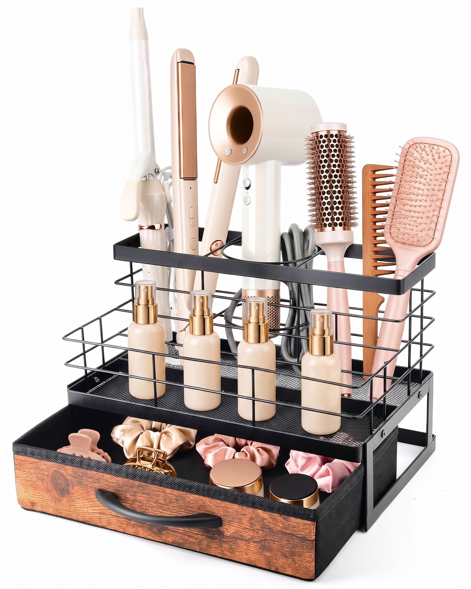 Lorbro Hair Tool Organizer for Countertop, Heat-Resistant Hair Dryer Holder