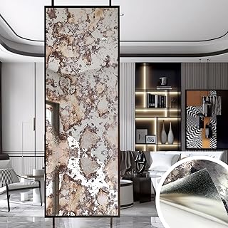 LiveInUrban Vintage Foxed Silver Rusts Antique Chrome Reflective Style Wallpaper, Grunge Peel and Stick Contact Paper for Wall Furniture Vanity Dresser Home Decor, 22.83"x78.74"
