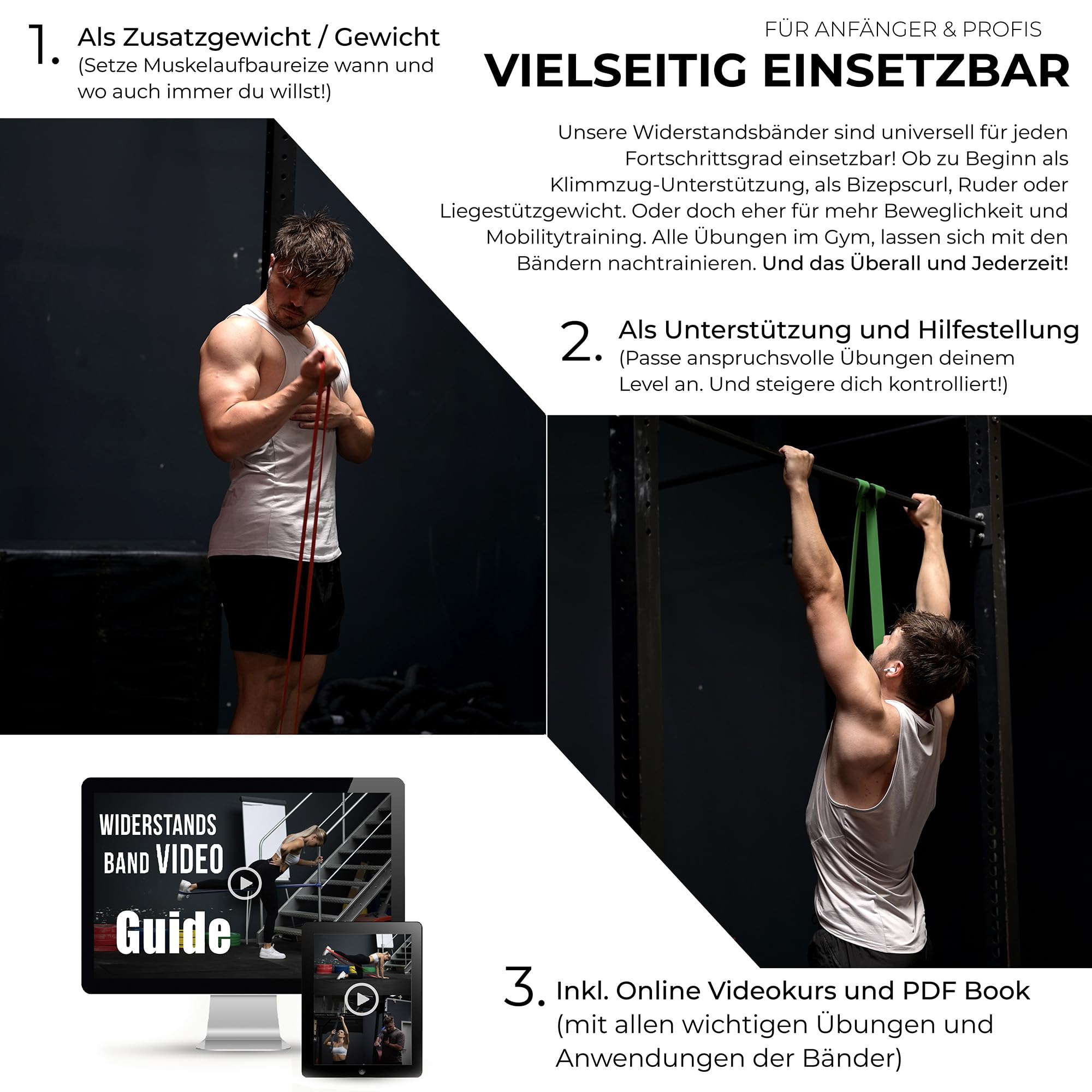 ATHLETIC AESTHETICS Bande Élastique/Bande d’Entraînement/Bande Élastique de Résistance/Bande Yoga Élastique de Résistance (ou pour Traction) (Vendus Individuellement ou en lot/Pack)
