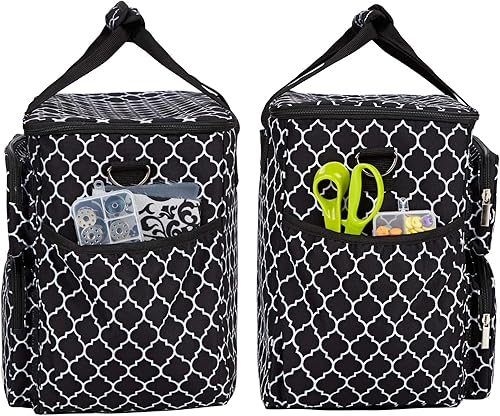 Miniatura 5 de NICOGENA Estuche de transporte para máquina de coser, bolsa de viaje universal con correa para el hombro para cantante, hermano, Janome y