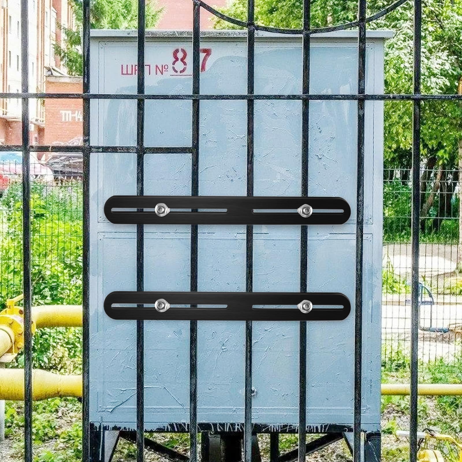 Yuragim Set di fissaggio per cassetta delle lettere, set di fissaggio per cassetta delle lettere, per il montaggio di recinzioni, 2 pezzi di fissaggio per recinzioni, 280 mm, supporto per cassetta