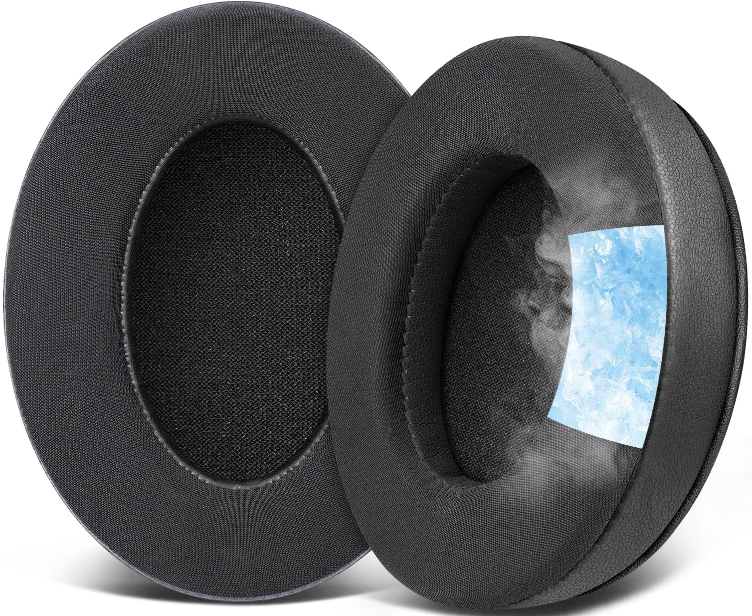 SOULWIT Cooling Gel Replacement Earpads for HyperX Cloud 1/2/Pro/Core/Alpha/Alpha S/Flight/Stinger/CloudX, Ear Pads Cushions with Softer High-Density Foam - Full Black-image-48
