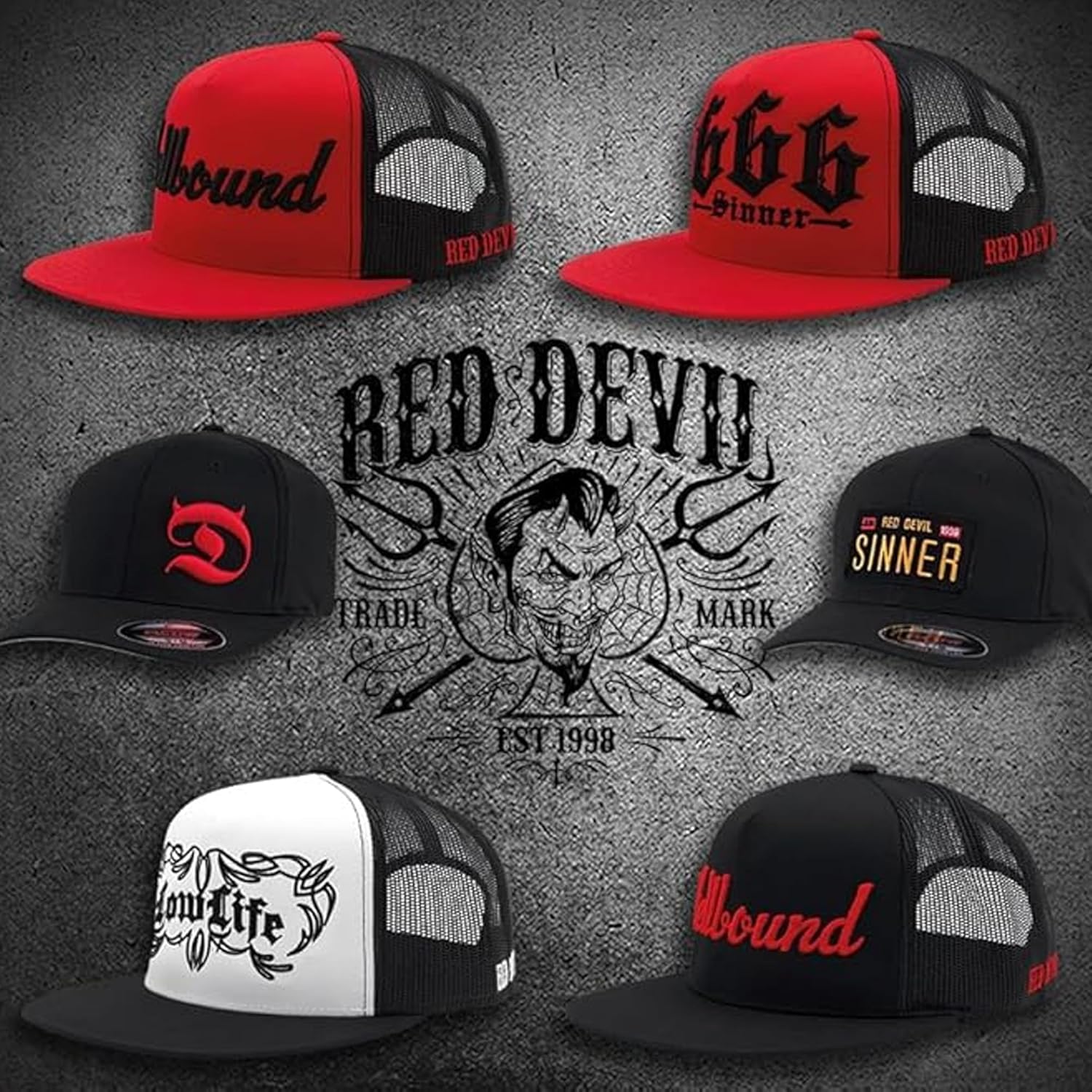 Horned D Flex Fit 6-Panel Men's Cap – Pull-On Baseball Hat with Curved Bill, Cotton/Poly/Spandex Blend – Black - Image 6