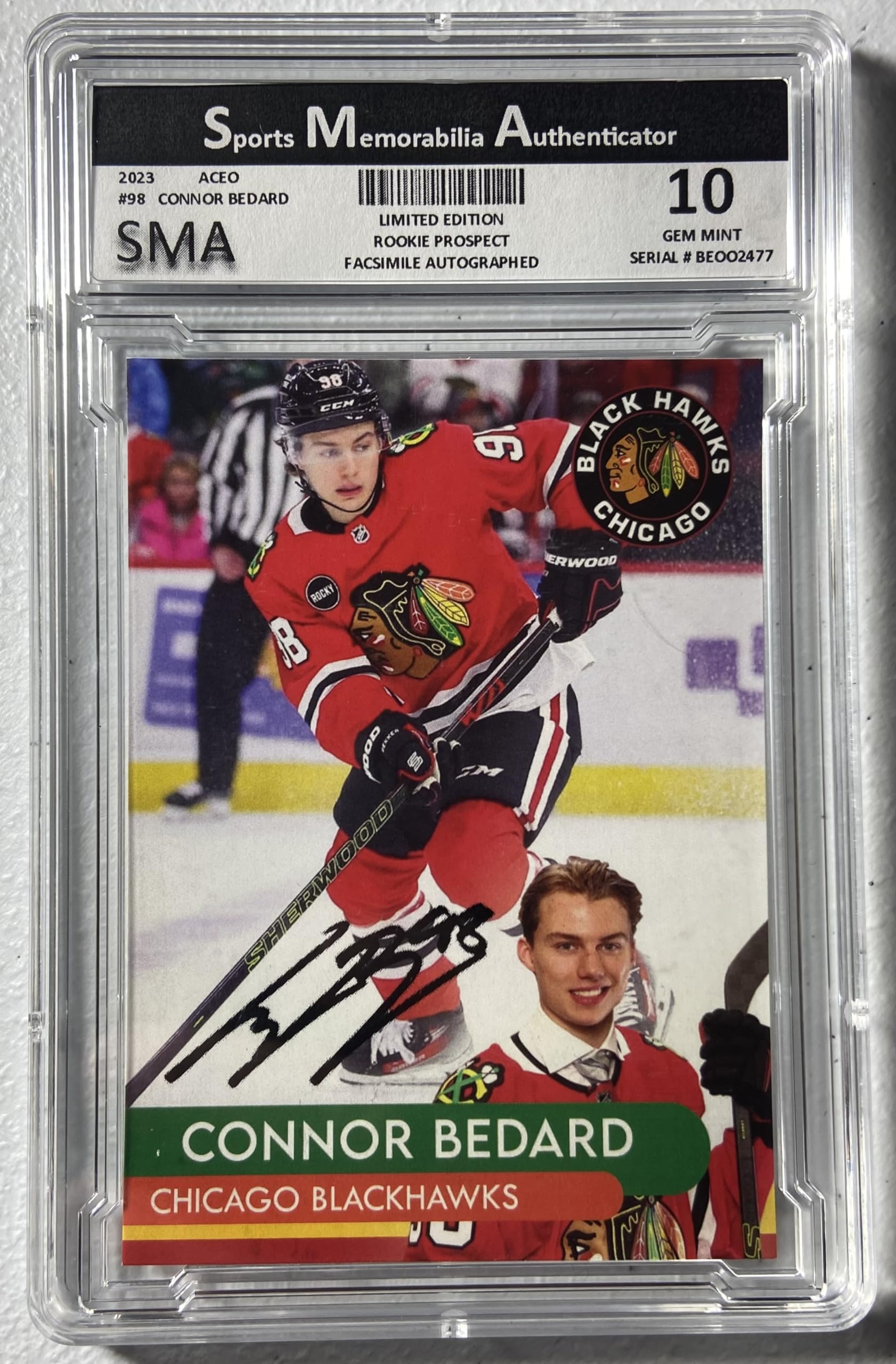 Connor Bedard 2023 Generation Next Rookie RC Facsimile Autographed