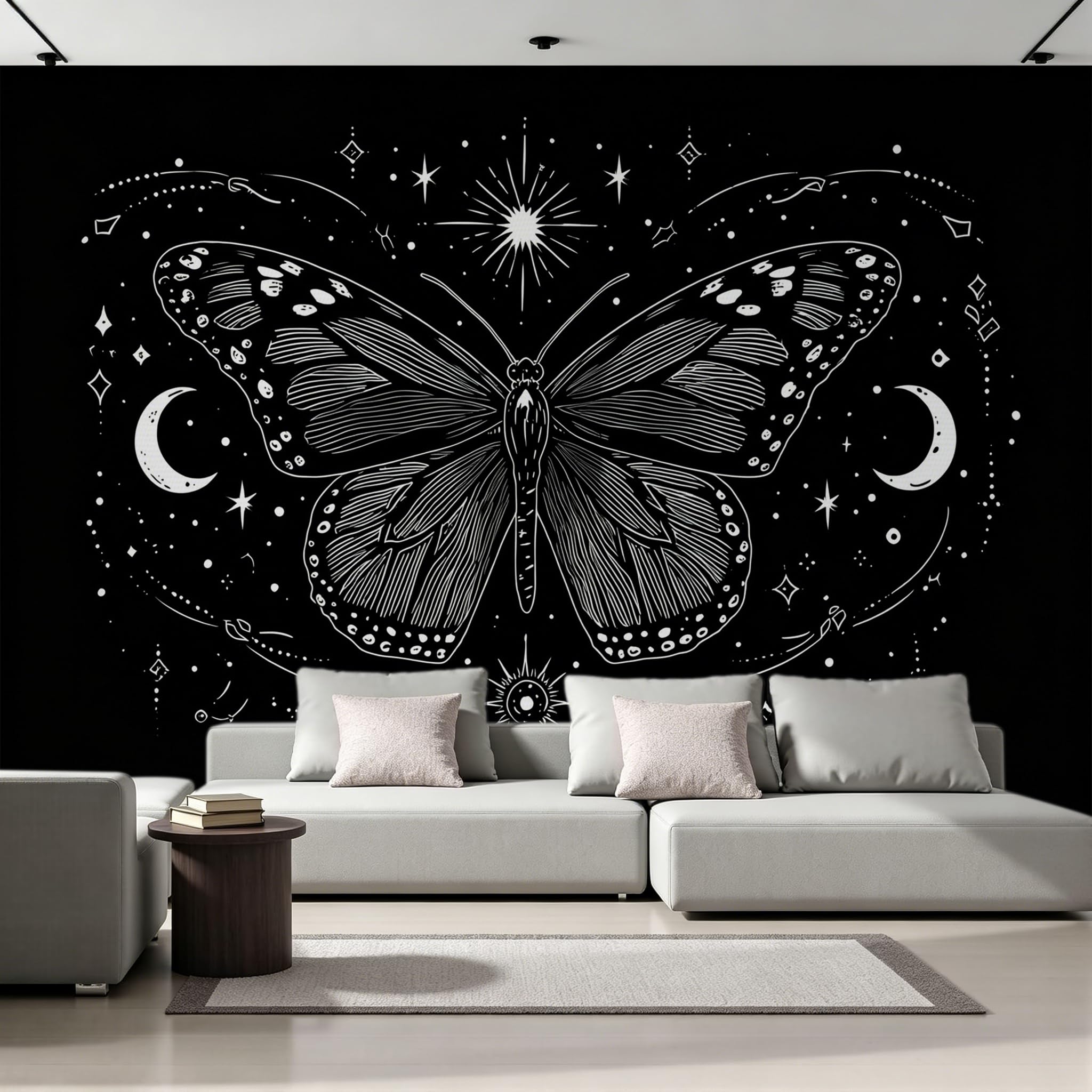 Carta da parati effetto 3D Farfalla 250 x 175 cm Murale Non Tessuto Arte Astratta Fotomurale Stampa HD Moderna Poster Per Soggiorno E Camera Da Letto Design 2M1501