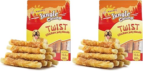 Miniatura 10 de Jungle Calling Galletas de pollo para perros, golosinas masticables suaves sin cuero crudo para recompensas de entrenamiento, 10.6 onzas