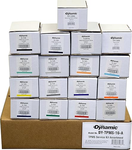 Dynamic DY-TPMS-16-A TPMS Kit de reparación surtido para la mayoría de vehículos nacionales e importados, kit de 400 piezas