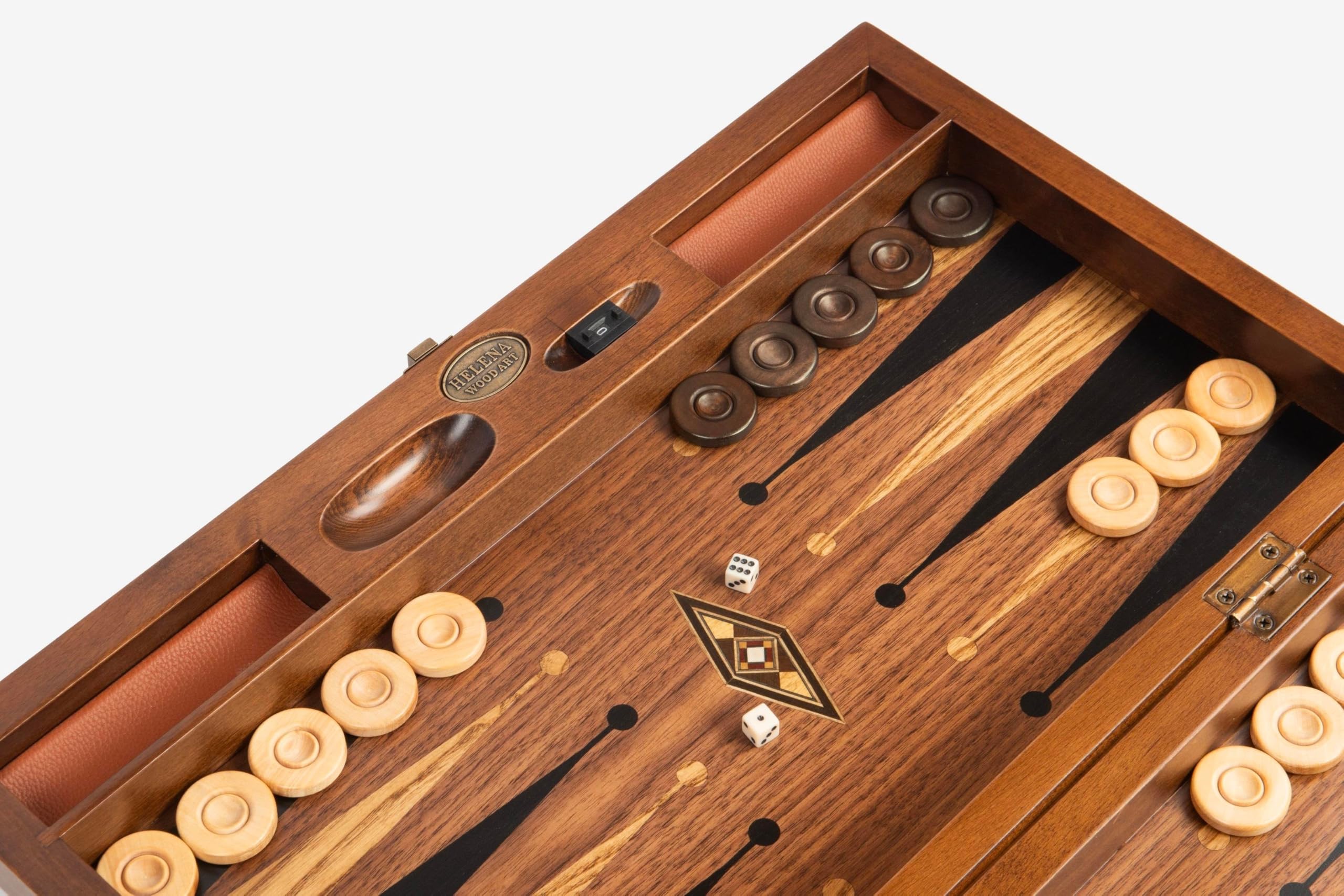 Helena Wood Art, Handgefertigtes Hochwertiges Backgammon Spiel aus Holz, Tavla, 100% Holz, Deluxe Edition, TricTrac