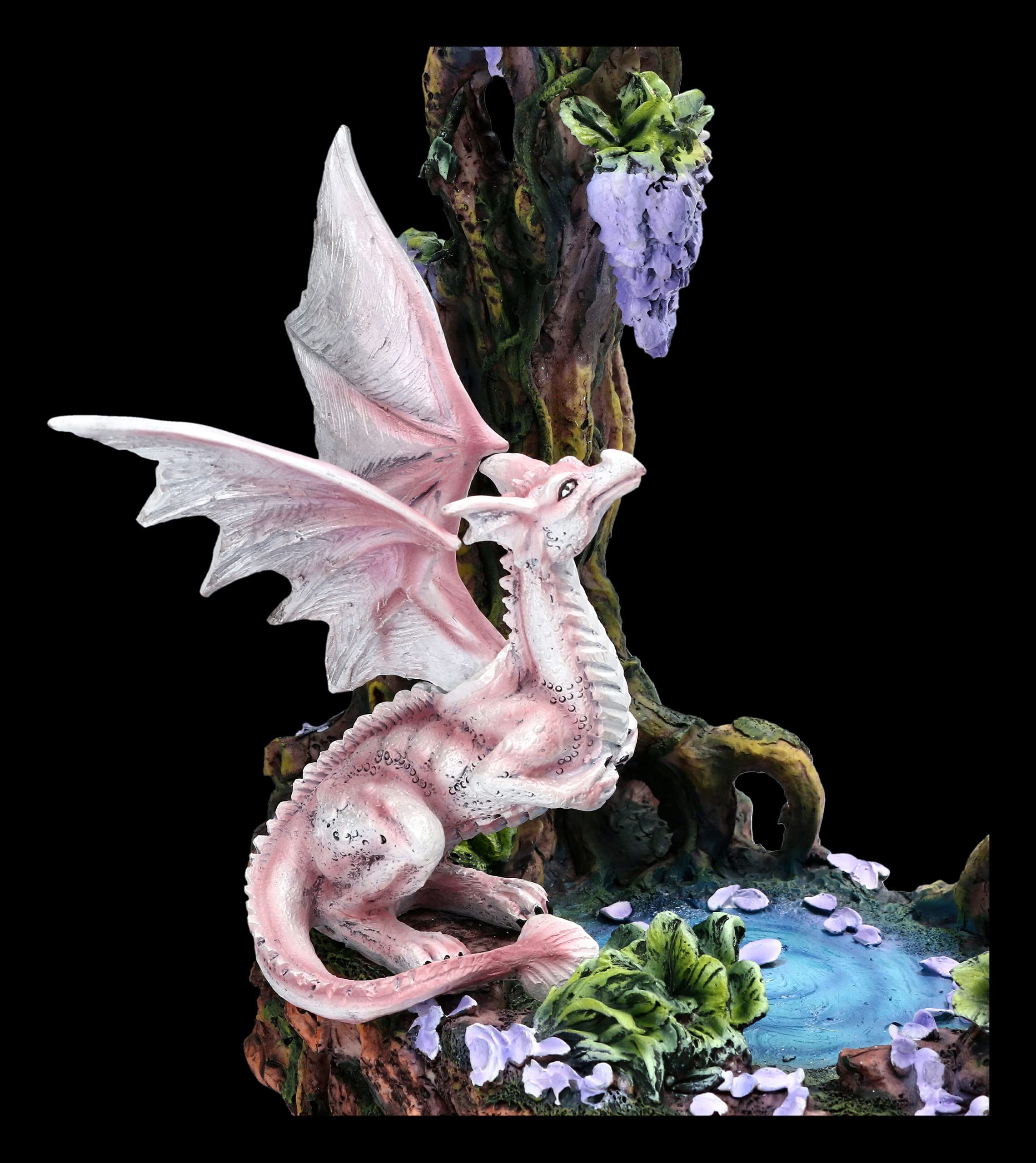 Elfen Figuren mit Drache Spielen im Paradies | Fee Fantasy Display Deko