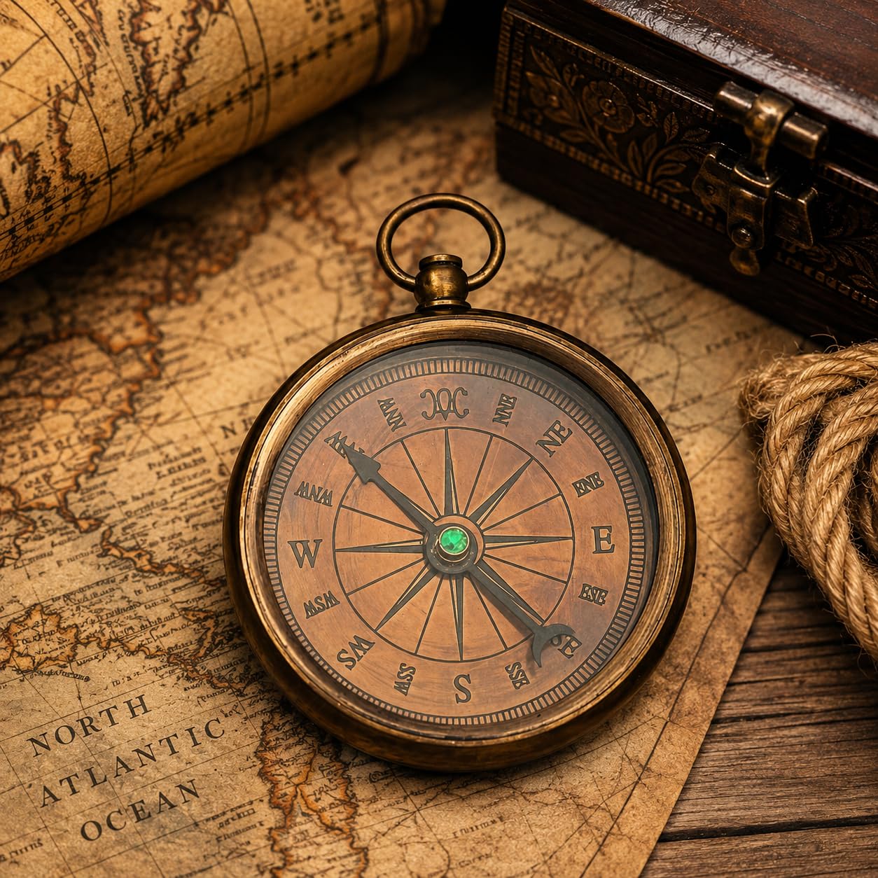 Amazon.co.jp: Nautical Vintage Antique Finish Compass Shiny Brass