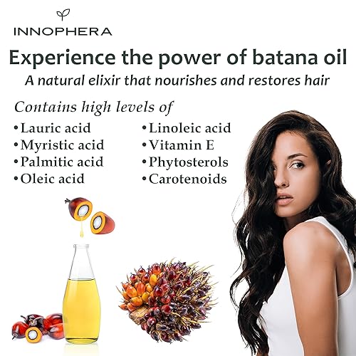 Miniatura 5 de Innophera Aceite de batana para el crecimiento del cabello, prensado en frío sin olor ahumado, 100% puro y natural de Honduras, nutre, hidrata y