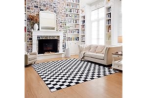 Machine Washable Checkered Rug 6x9 - Perfect for Any Room