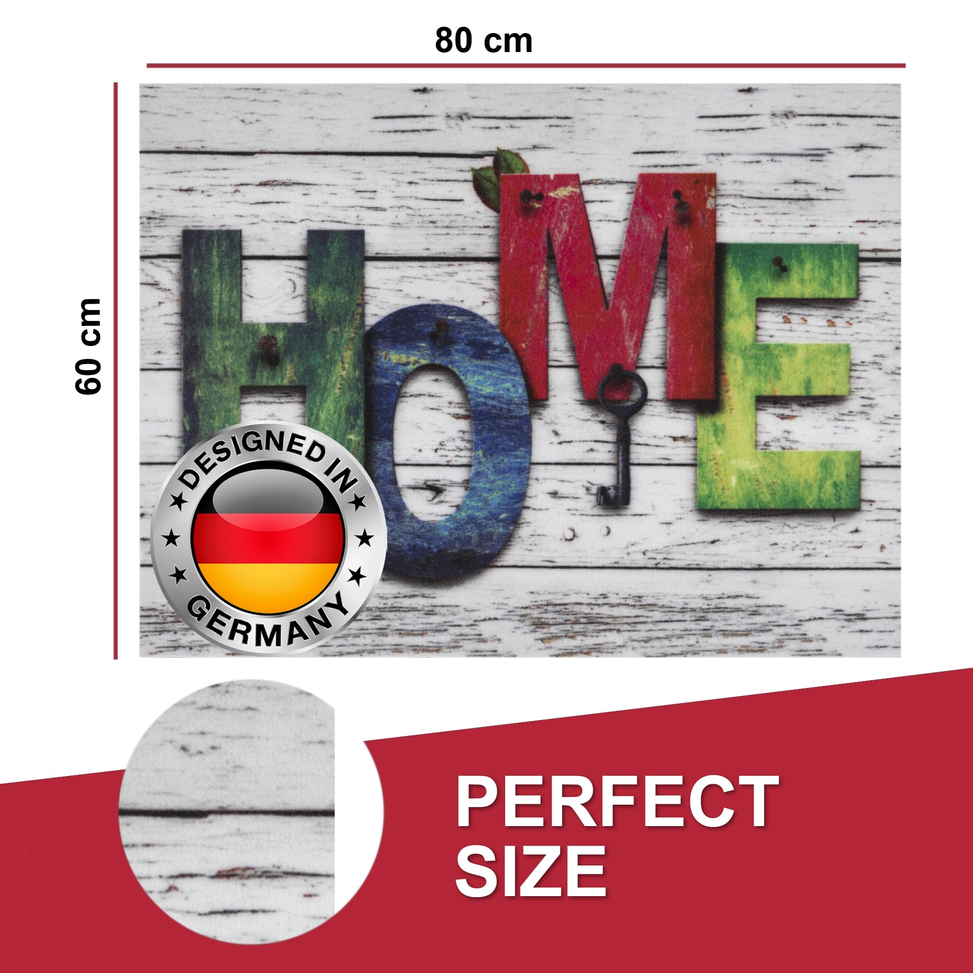 Valia Home doormat in 3 unique designs, Home 2, 60 x 80 cm (Rectangular) - Image 2