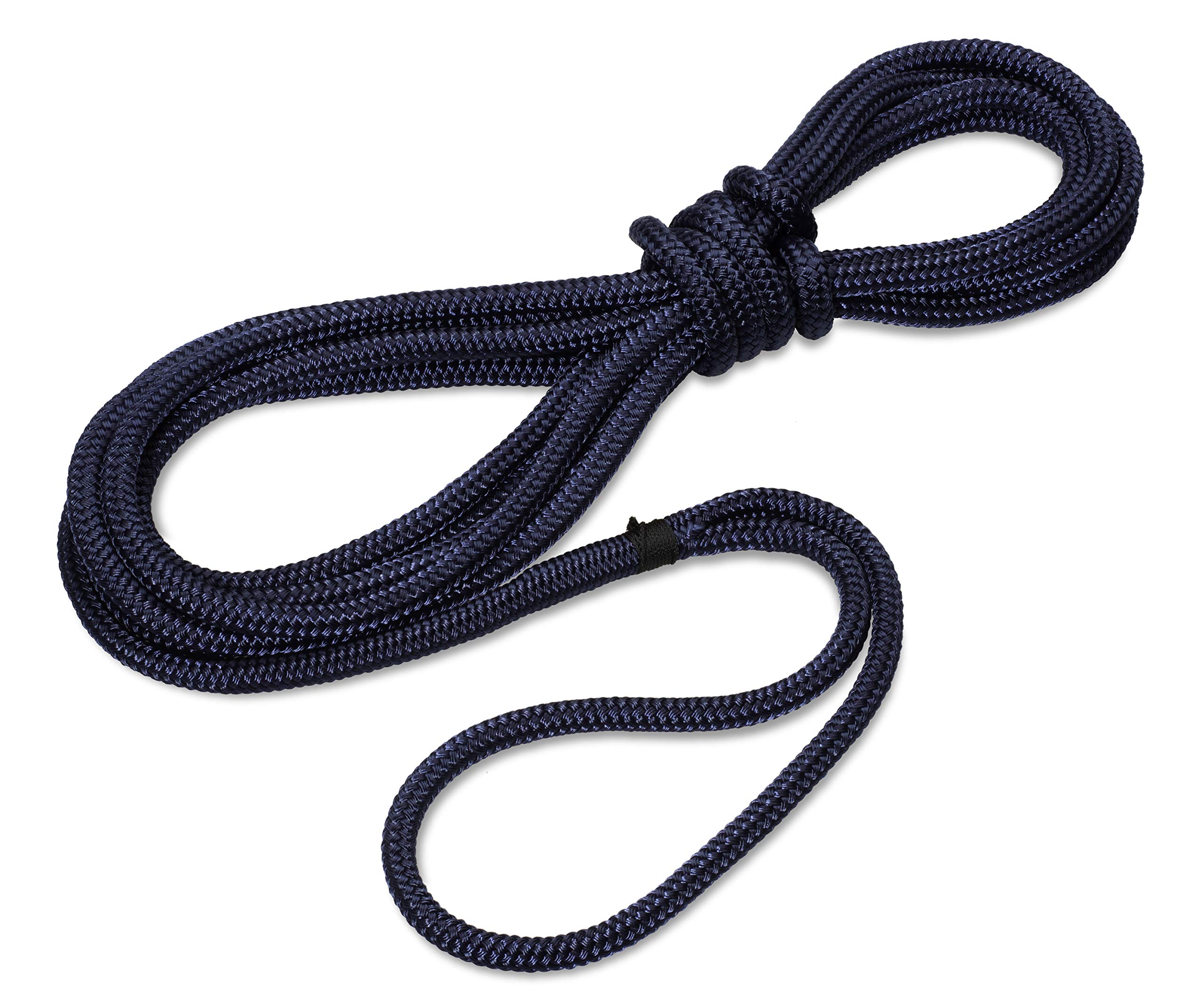 Seilflechter - Festmacher 10mm Ø, 6m Länge, 40 cm Auge gespleißt & getakelt, Festmacherleine fürs Boot in Navyblau, 1.900 daN