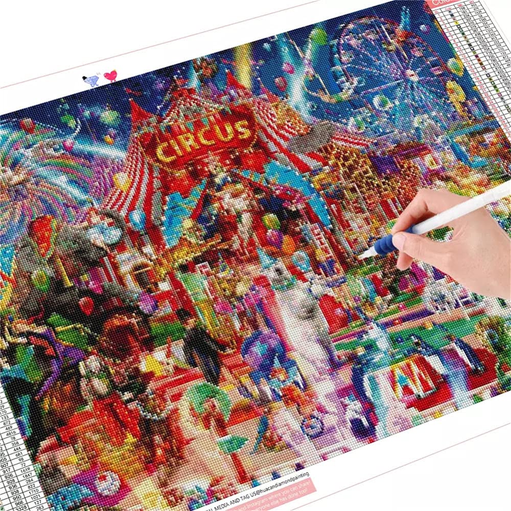 Kit De Peinture Diamant 5D à Faire Soi-même Par Numéros - Mandala Ying Yang Rose Bleue Strass Avec Strass Art Diamant Mandala