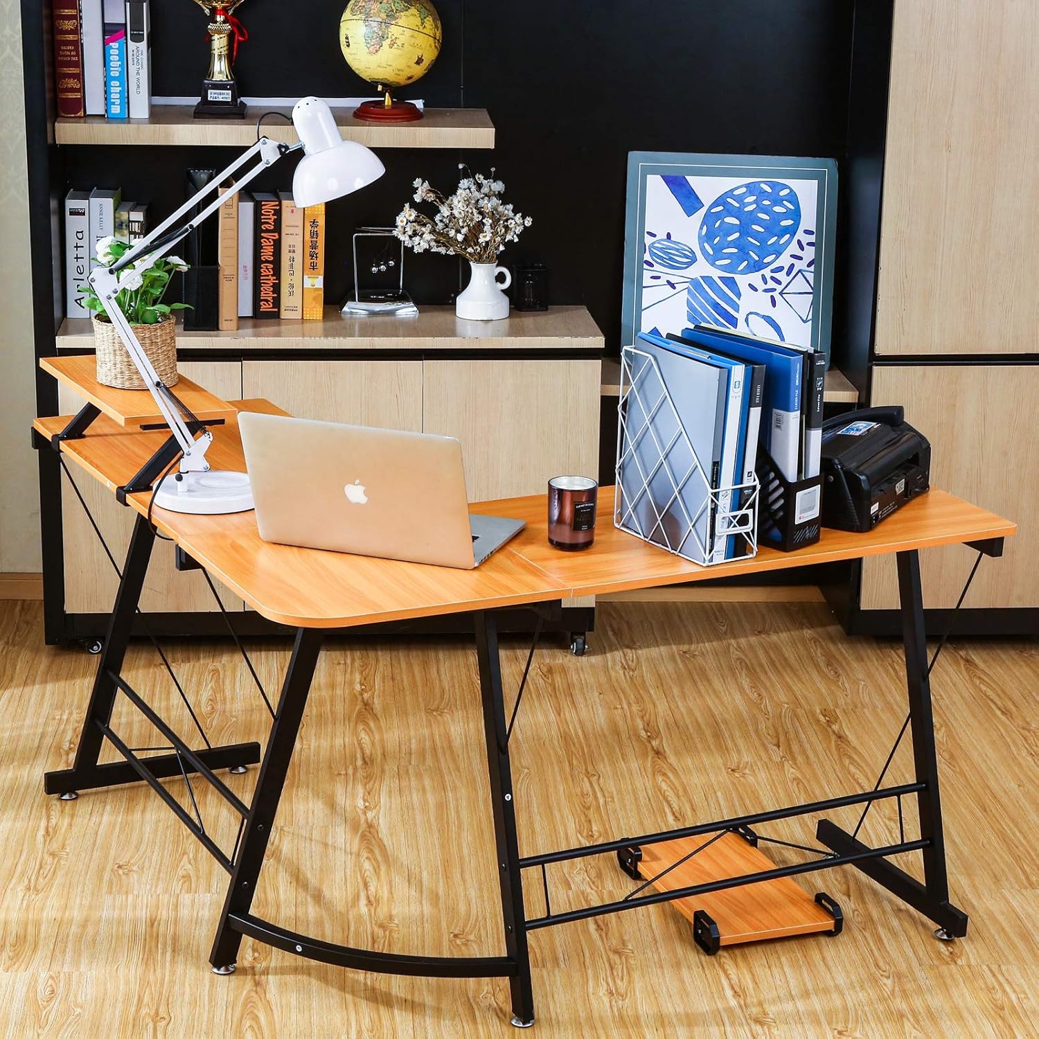 Uр Tо 60% оƒƒ L Shaped Desk Home Office Corner Desk,Gaming Computer Desk,PC Latop Study Writing Table Workstation with Large Monitor Stand,Walnut Brown,50.8 Flаѕh Dеаlѕ - 80% оƒƒ L Shaped Desk Home Office Corner Desk,Gaming Computer Desk,PC Latop Study Writing Table Workstation with Large Monitor Stand,Walnut Brown,50.8