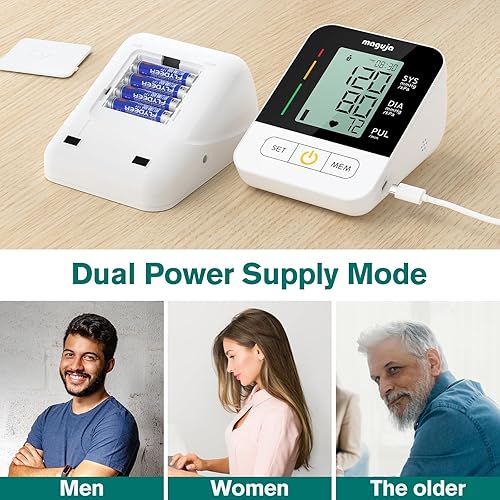 Miniatura 5 de Monitor de presión arterial  Monitor de presión arterial digital portátil totalmente automático con puños extra grandes pantalla LCD grande para uso