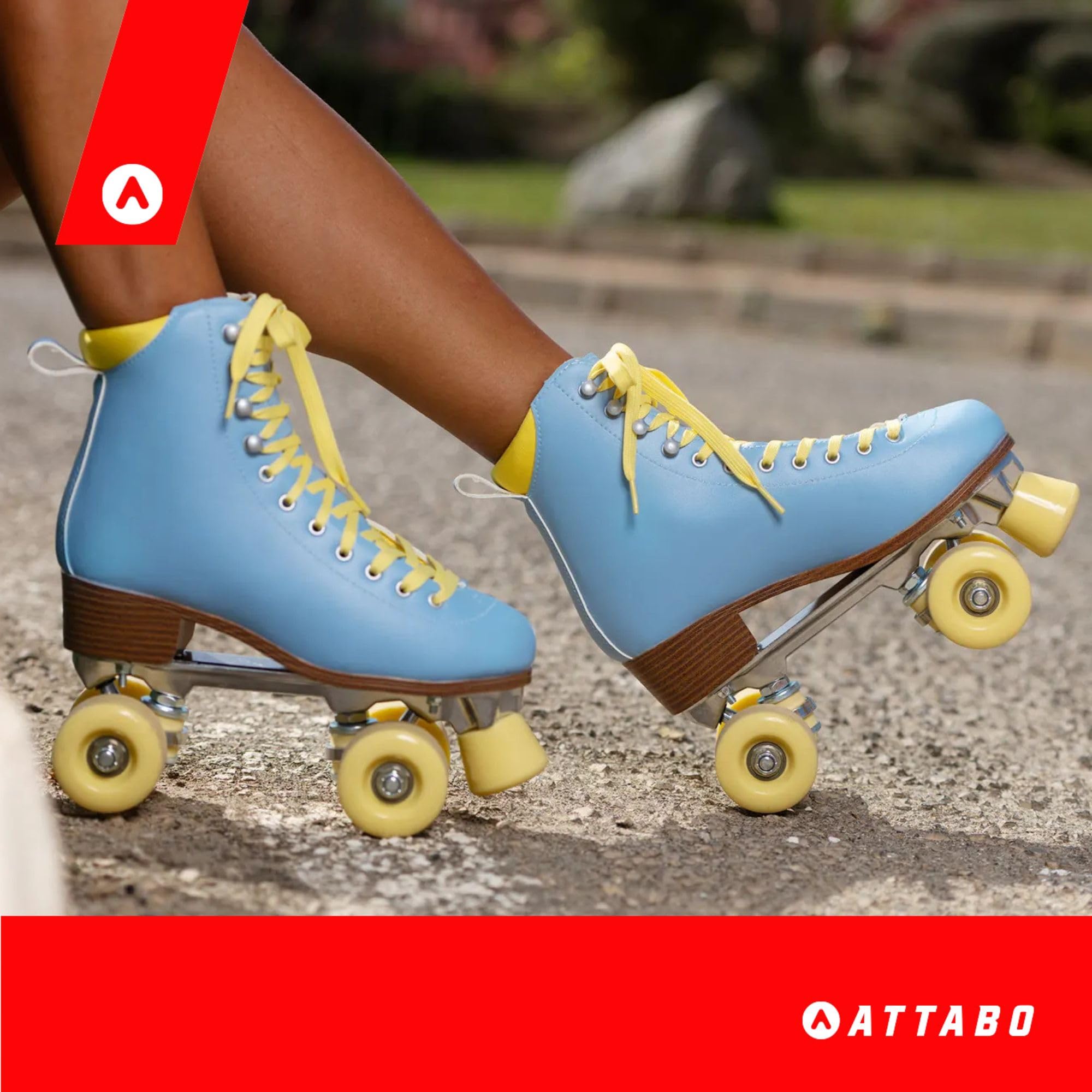 ATTABO Patines de Ruedas Cascada para Mujer Talla 36-41 EU Caña de Piel sintética Ventilación Chasis de Aluminio ABEC-7 Ruedas 82A Protección de Dedos Frenado Seguro Ajuste Preciso Color Azul