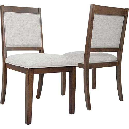 HomePop Classic Parsons Dining Chairs, Neutral Textured Solid (Set of 2)