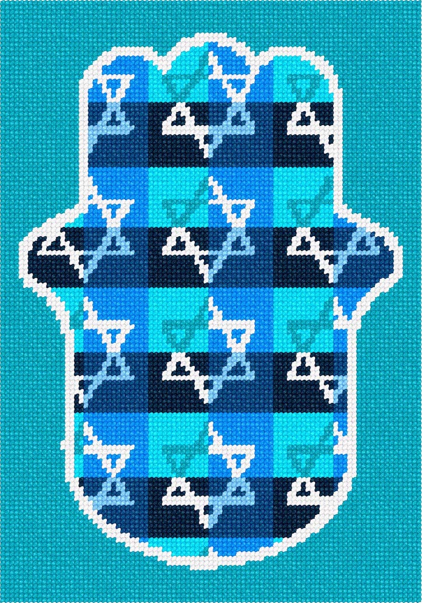 Pepita Needlepoint kit: Hamsa Jewish Star, 7