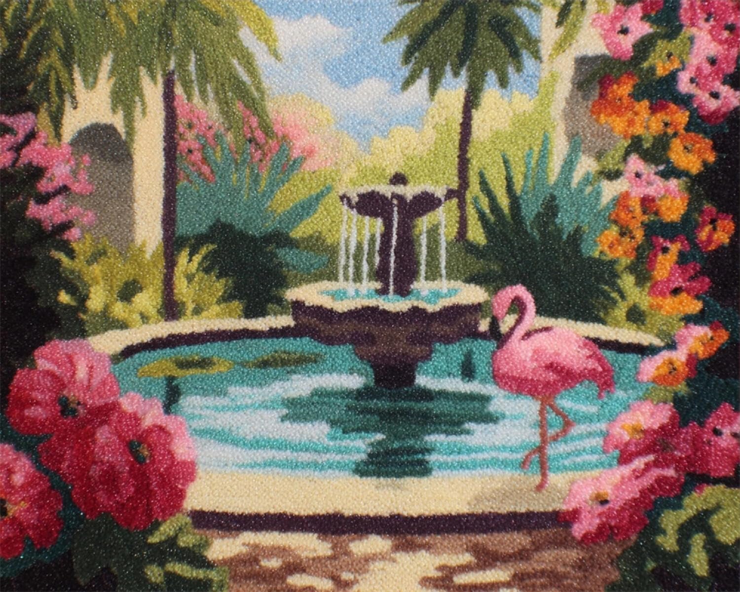 Henypt DIY Knüpfteppich Set Gartenbrunnen 80x115cm