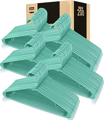 Vista 53 de Utopia Home Perchas de plástico, paquete de 30 unidades, perchas con ganchos, duraderas y ahorran espacio (negro)