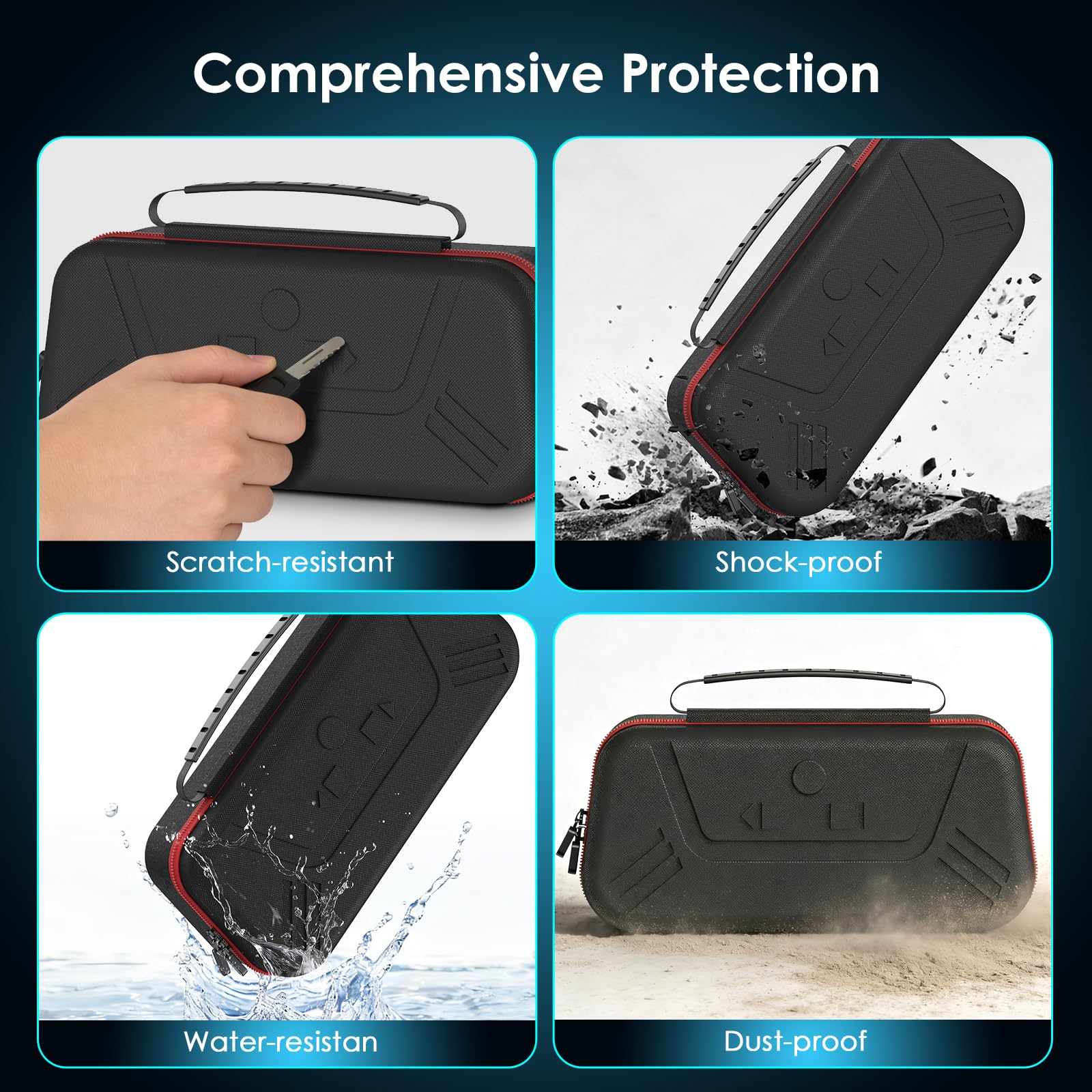 JDGPOKOO Hard Carrying Case for ASUS ROG Xbox Ally & ROG Xbox Ally X 7" 2025, 7 in 1 Accessories Bundle with 2 Screen Protectors, 4 Thumb Grip Caps, Portable Travel Storage Bag Fits Adapter, Cable - 5