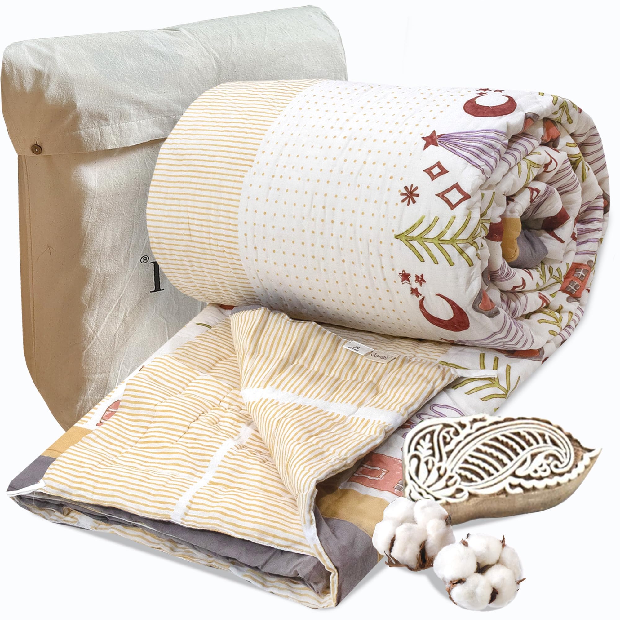 Jaipuri Quilt - Handcrafted Indian Comfort -16