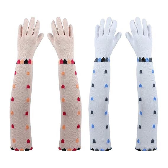 Buy Footmate UV Sun Protection Driving Gloves Women with Breathable Cotton Material, Elbow