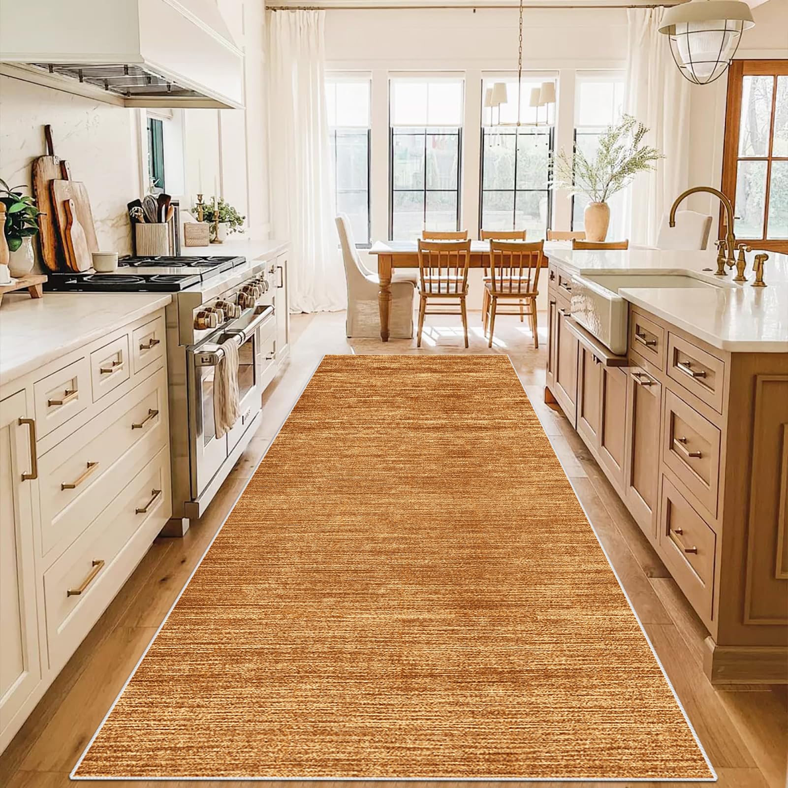 WAWFONG Long Hallway Runner Rug Non Slip Washable Kitchen Rug Hall Runner Modern Brown 40 x 100 cm Heavy Duty Carpet Runner Narrow Corridor Rugs Floor Mat for Entryway Laundry Room Hallways Kitchen