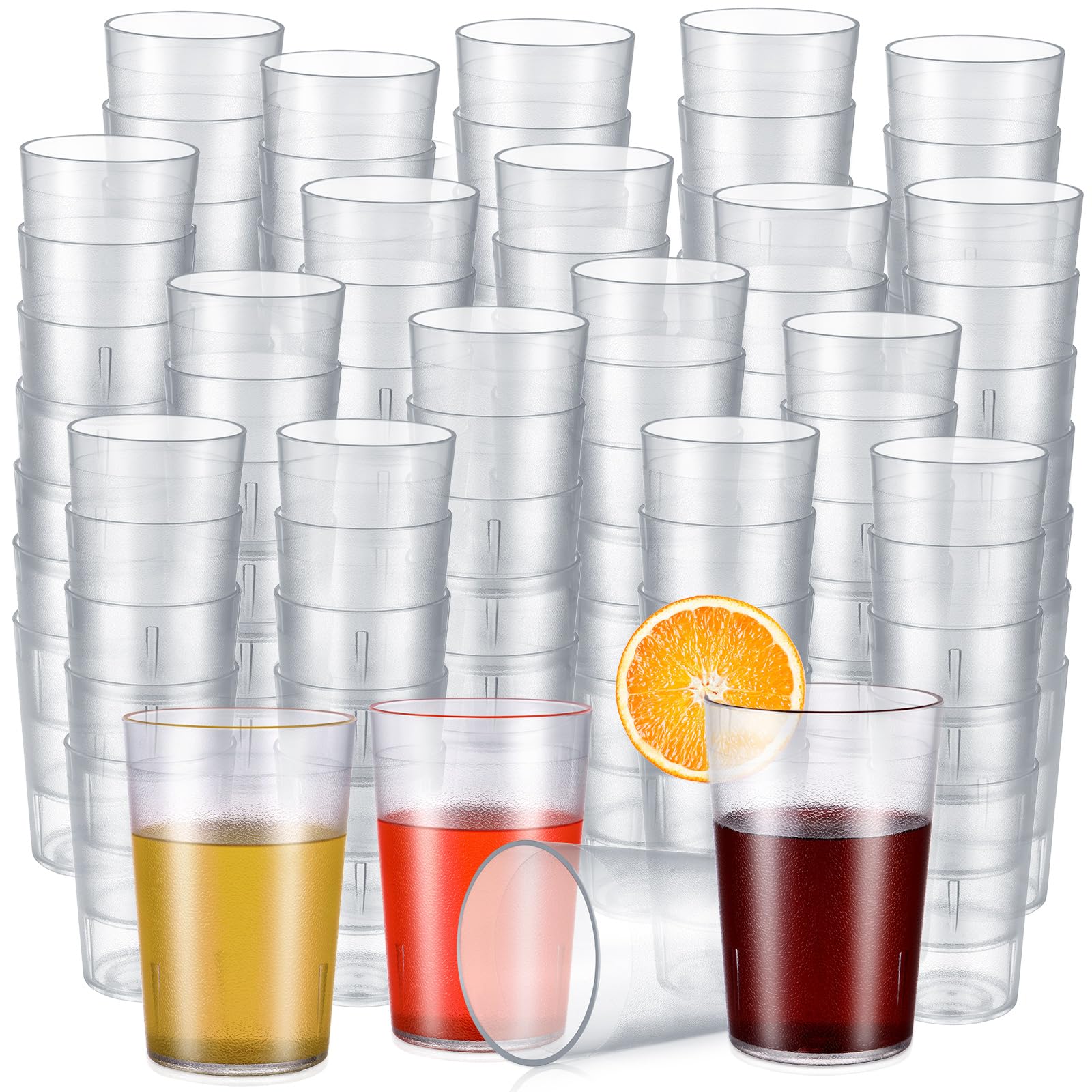 Photo 1 of Meanplan 100 Pack 8 Oz Frosted Plastic Drinking Glasses