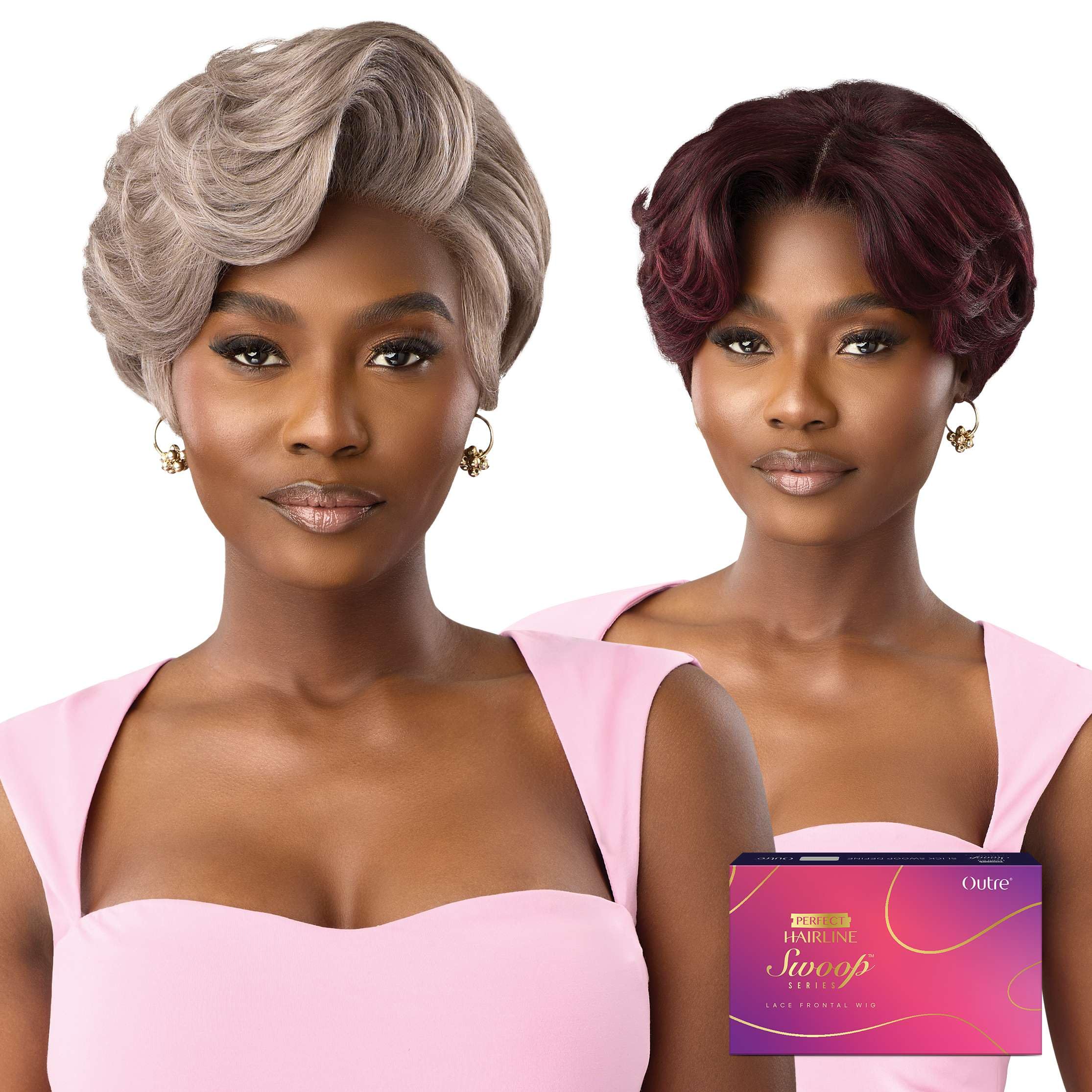 Outre Lace Front Wig - Perfect Hair Line 13X4 - Swoop Series - Swoop 15 (OFF BLACK 1B)