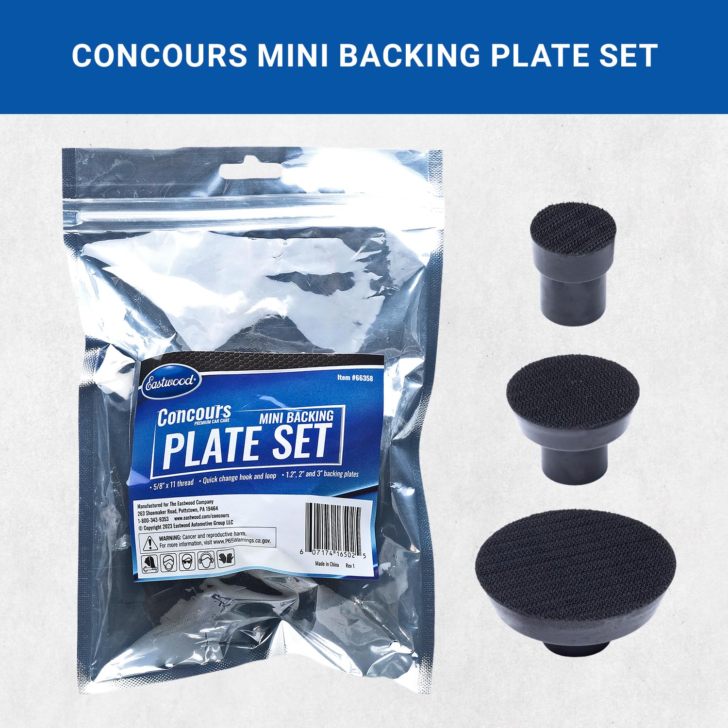 Eastwood Concours Mini Backing Plate Set - 1, 2, 3 inch