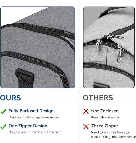 Miniatura 4 de Bukere - Bolsa de viaje convertible para viajes, bolsa de viaje convertible con compartimento para zapatos, correa de hombro desmontable, bolsa