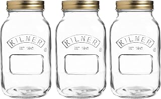 Ravenhead 1 Litre Kilner Preserve Jar, Sleeve of 3
