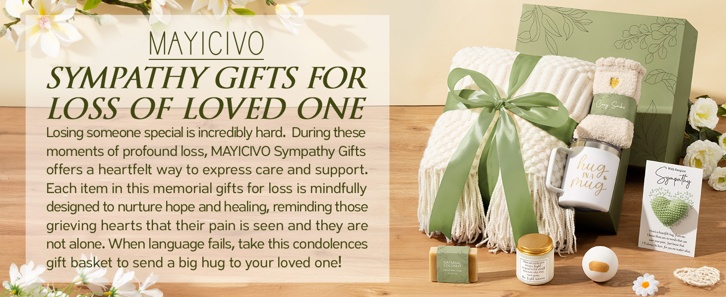 Sympathy Gift Baskets Sympathy Gifts for Loss of Loved One Mother Father Husband Mom Dad, Memorial Condolences Grief Bereavement Gift Ideas for Loss, Miscarriage Gifts for Mothers Women Care Package