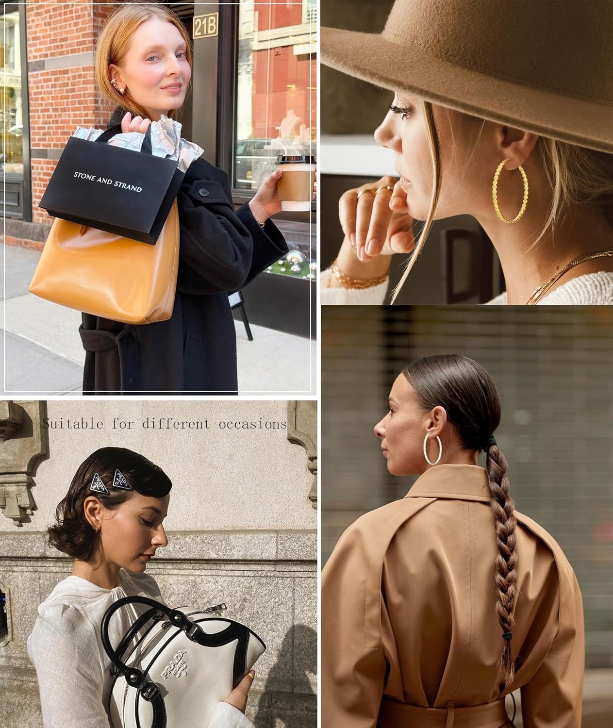 Ascona Valentines Gifts for Her Heart Cubic Zirconia Large Hoop Earrings for Womens 925 Silver 14k Gold Plated Hypoallergenic Rhinestone Hoops Earring Sparkly Jewelry Gift 30/40/50/60mm - Image 6