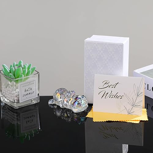 Miniatura 5 de Qianwei Hipopótamo de cristal verde mate, regalos para mujeres, hipopótamo hechos a mano, animales de cristal, figuras coleccionables de hipopótamo,