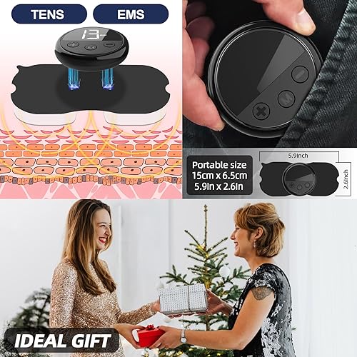 Miniatura 9 de Unidad TENS inalámbrica inteligente estimulador muscular TENS y dispositivo EMS, dispositivo electrónico recargable de tejido profundo mini