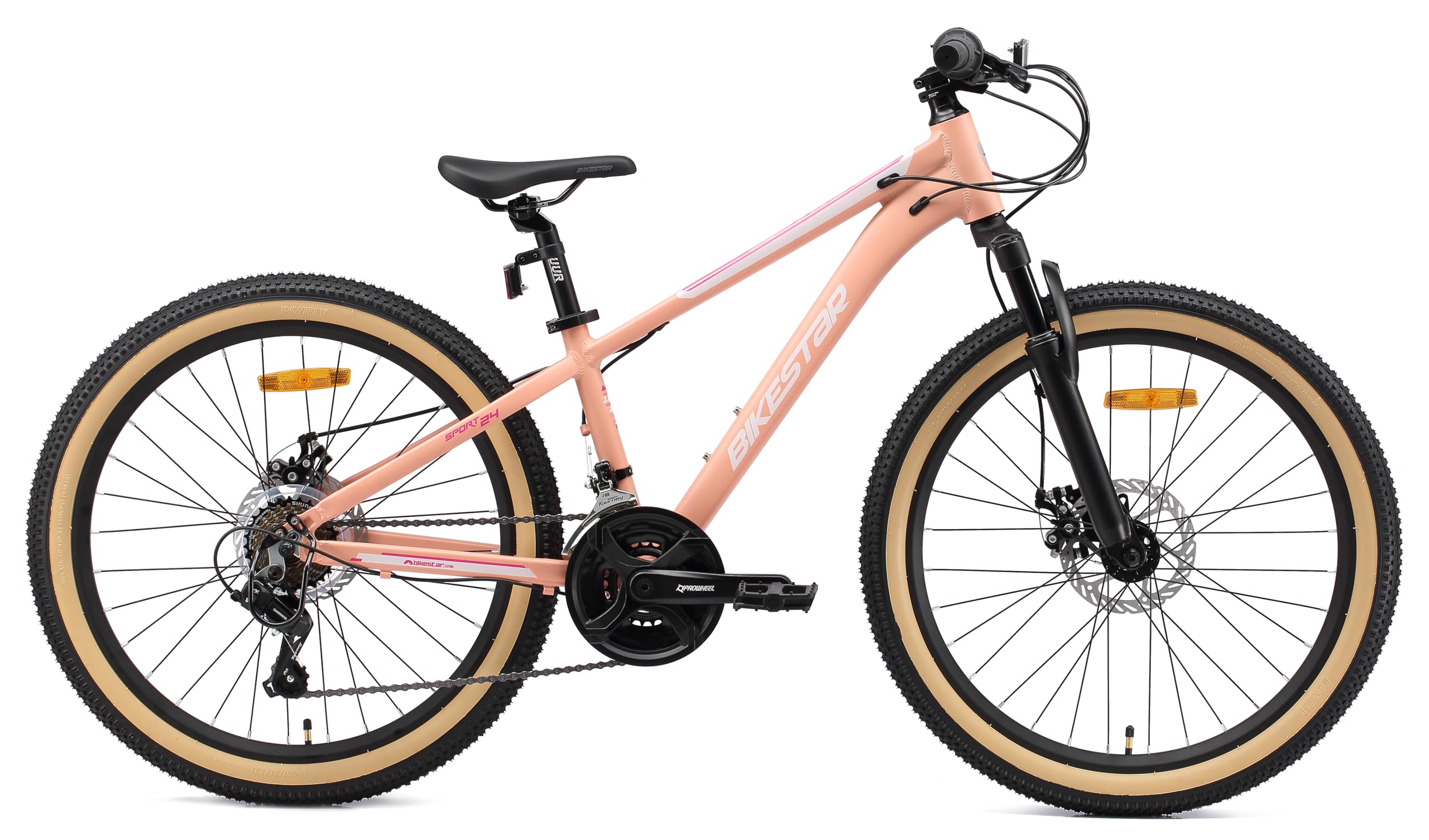BIKESTAR Bicicleta de montaña Juvenil de Aluminio 24 Pulgadas de 10 a 13 años | Bici niños Cambio Shimano de 21 velocidades, Freno de Disco, Horquilla de suspensión |