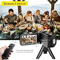 Vista 6 de Cámara de video, videocámara Full HD 1080P 30MP, cámara de vlogging para YouTube con visión nocturna infrarroja, zoom digital de 18X, pantalla LCD