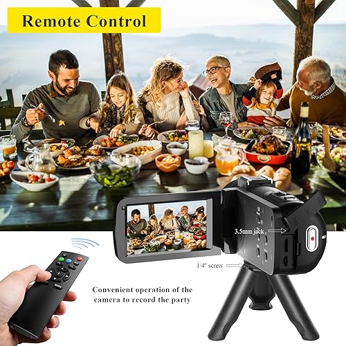 Miniatura 6 de Cámara de video, videocámara Full HD 1080P 30MP, cámara de vlogging para YouTube con visión nocturna infrarroja, zoom digital de 18X, pantalla LCD