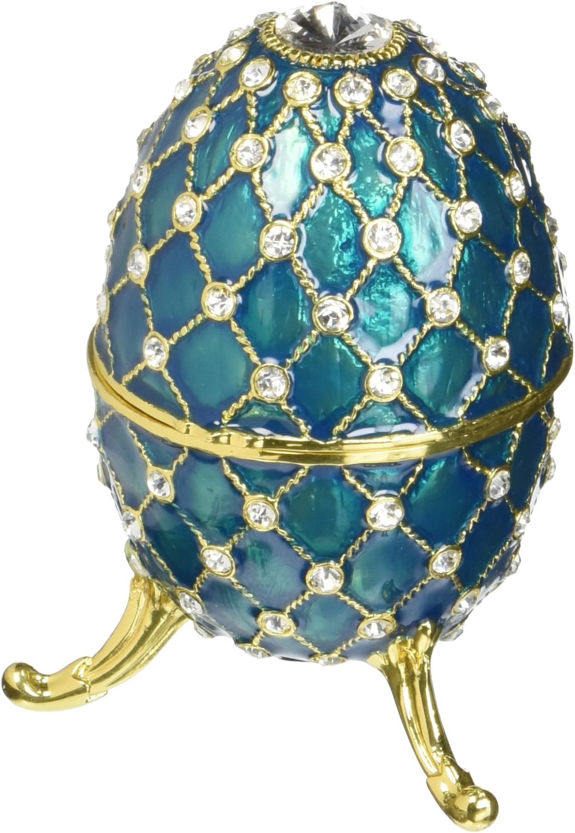 Faberge Style Royal Music Egg with Crystals Blue