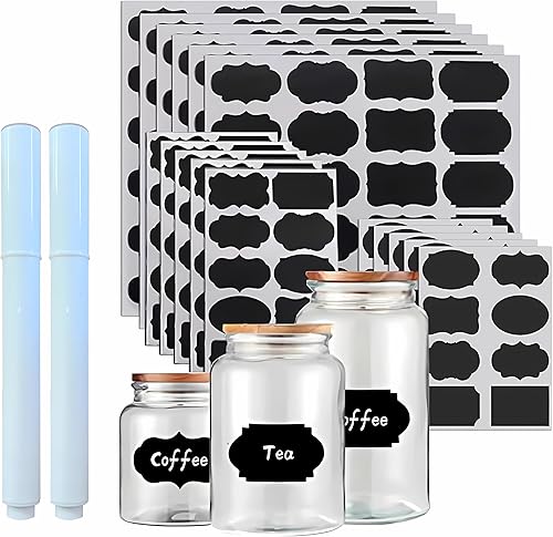 244 etiquetas de pizarra borrables a granel, incluye 2 marcadores de tiza, reutilizables, extraíbles, decoración de fiestas, salas de manualidades,