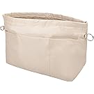 Vercord Handbag Purse Tote Pocketbook Organizer Insert Zipper Closure 11 Pockets Beige L