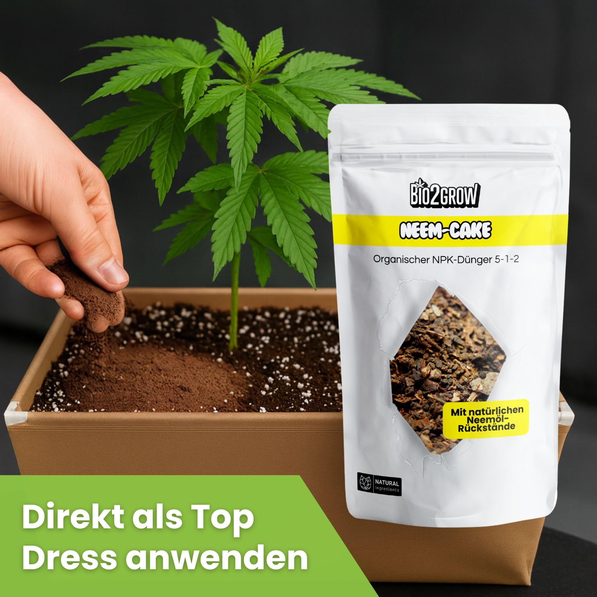 Neem Cake 5 KG – natürlicher Bodenhilfsstoff, organischer Dünger für Bodenverbesserung
