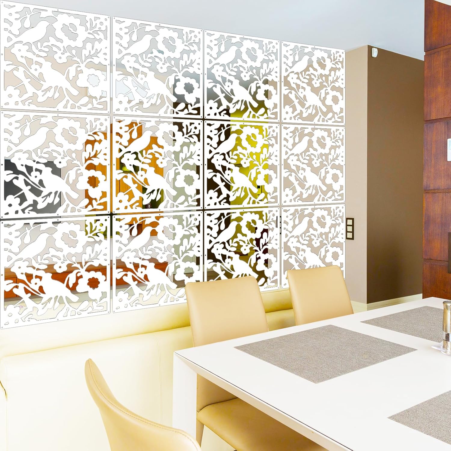 PKEPJ Hanging Room Divider 12 PCS PVC Room Divider Screen Panels for Living Room Bedroom Office