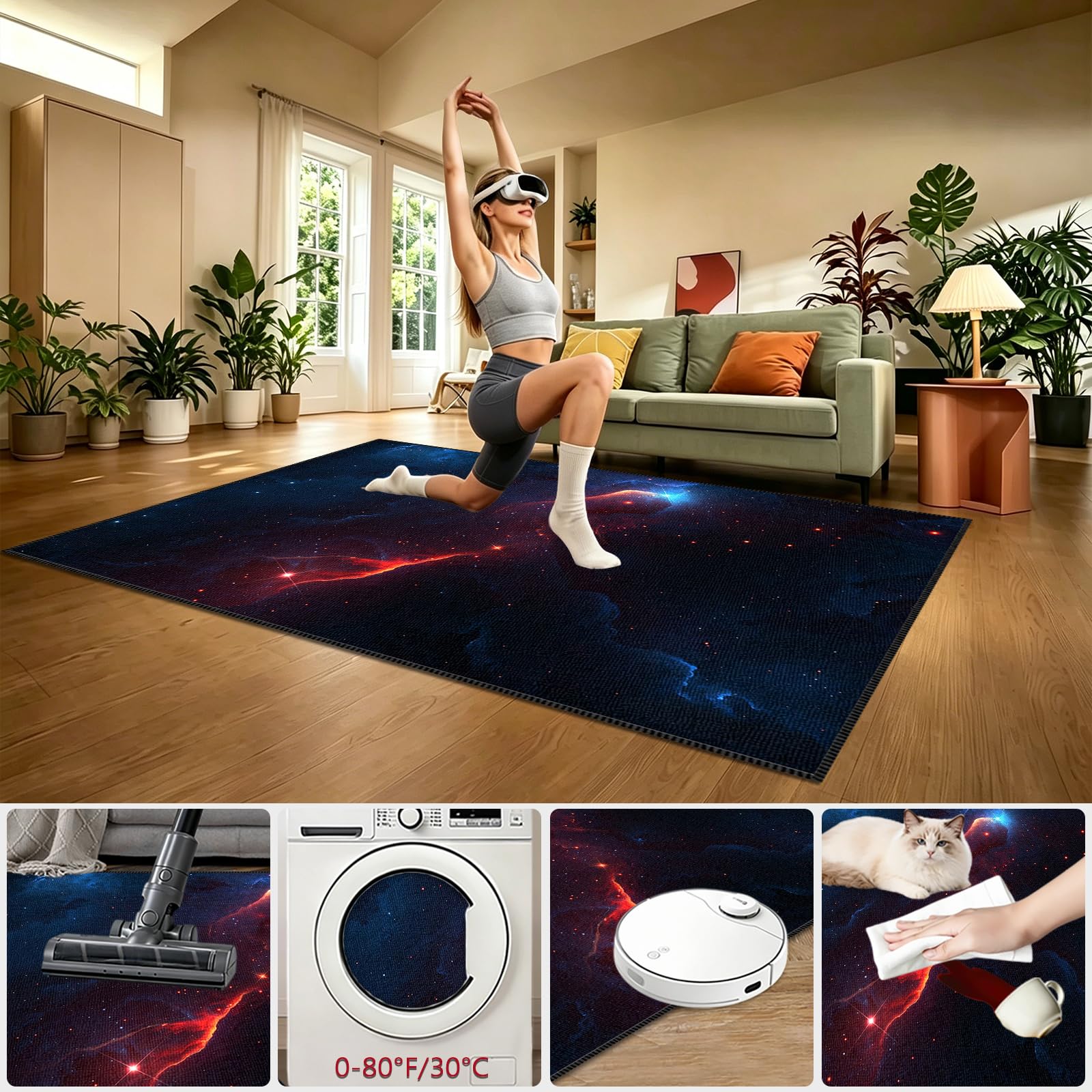 Tappeto da Gioco per Camera da Letto dei Ragazzi, Tappeto da Gioco 3D per Ragazzi, Tappeto per Sedia Gaming, Tappeto salvapavimento, Tappeto Ufficio Salvapavimento Antiscivolo 100 x 140cm
