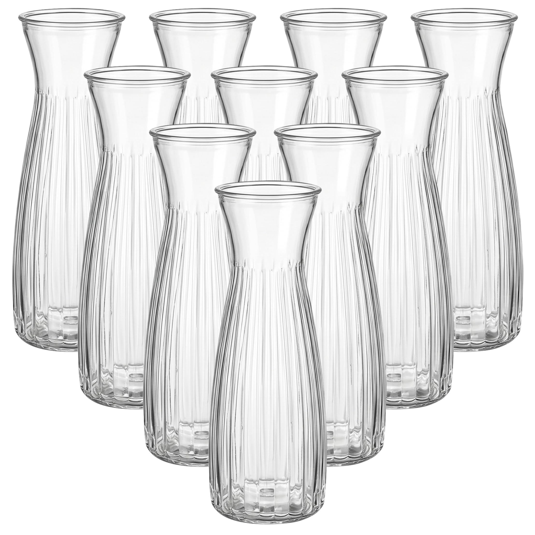 Neptuiby 10 Pack Plastic Vases for Flowers - 6.7x2.2in Small Vases for Table Decoration Transparent Thickened Plastic Vase Set