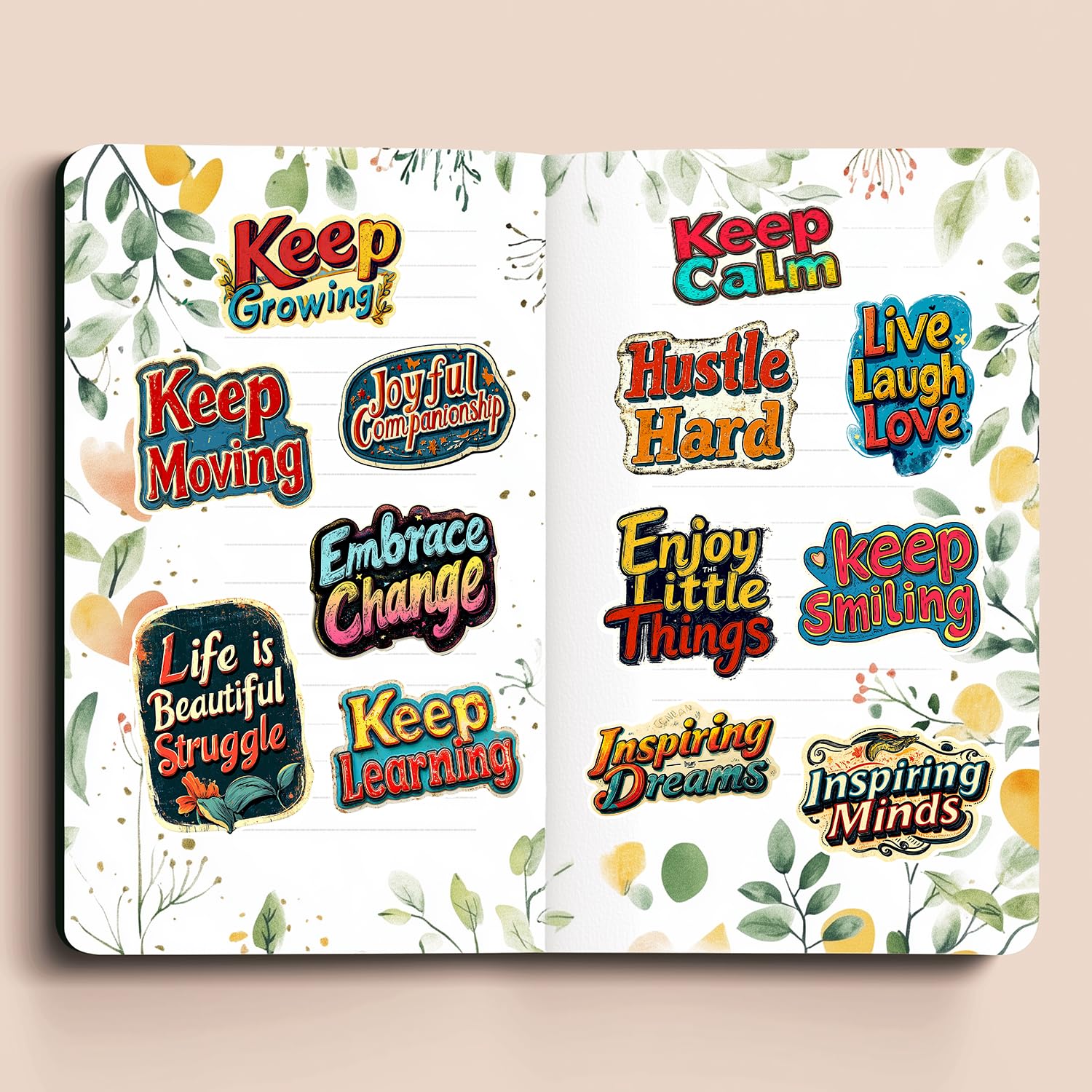 Lot de 310 autocollants avec citation inspirante – Affirmation positive encourageant pour adolescents, adultes, étudiants, enseignants, employés, décalcomanies en vinyle de style rétro vintage pour